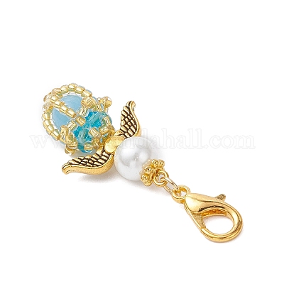 Подвески из светящегося акрила и стеклянных бусин ручной работы HJEW-MZ00379-1