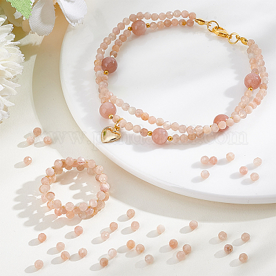 2 нити натуральных бусин солнечного камня G-PH0003-14-1