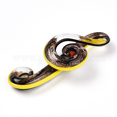 Ручной золотой песок Lampwork большие кулоны LAMP-T023-08A-1