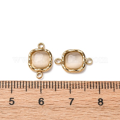 Подвески-шармы с квадратным коннектором «кошачий глаз» из нержавеющей стали 304 STAS-L022-524G-1