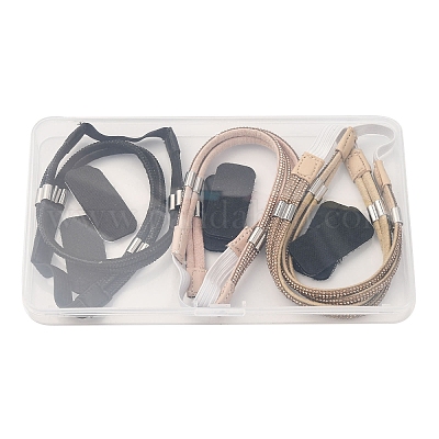 3 пара двухцветных эластичных шнурков из искусственной кожи FIND-DR0001-15A-1