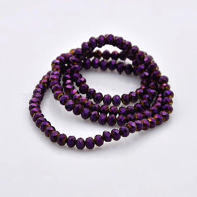 Стеклянные бусины с металлическим покрытием&nbsp;GLAA-A024C-FP03-1