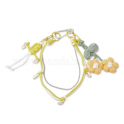 Вязаные крючком цветы-буфы HJEW-JM04395-03-1