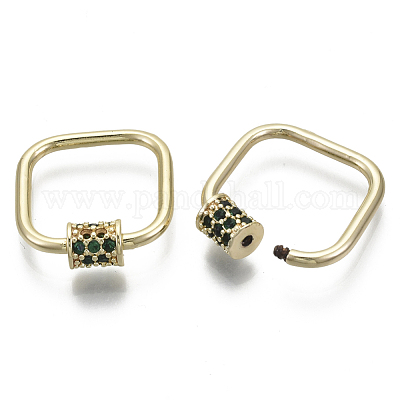 Латунь микропаве кубический цирконий винт карабин подвески с замком KK-R136-064B-NF-1