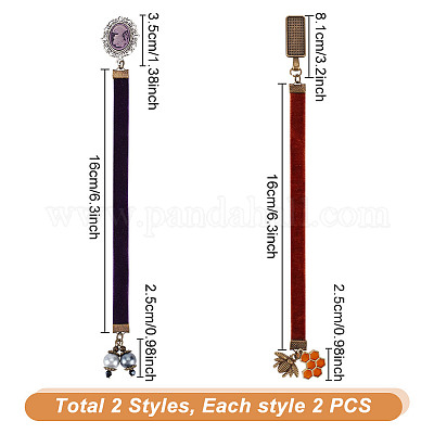 Закладки из бархатной ленты AJEW-DR00004-1