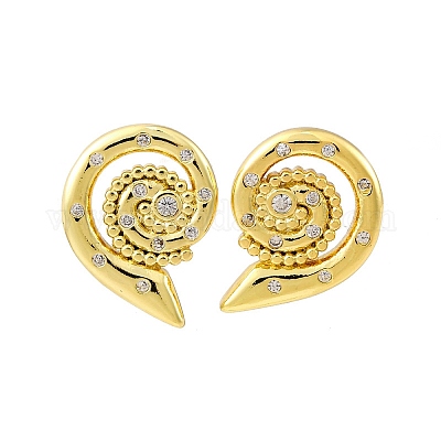 Серьги-гвоздики из циркония EJEW-H158-07B-G-1