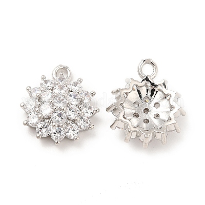 Латунные микропаве прозрачные подвески с фианитом KK-E071-11P-1