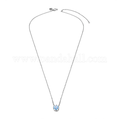 Ожерелье с подвеской из стерлингового серебра с родиевым покрытием и стразами TS-N395-TB-1