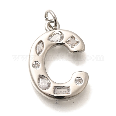 Латунные микропаве прозрачные подвески с фианитом KK-G521-01P-C-1