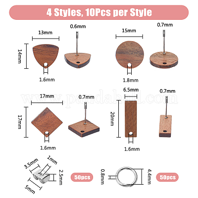 20 пара 4 стилей плоских круглых DIY-DC0002-86-1