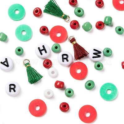 3 цвет 1155шт diy рождественская тема стрейч браслеты наборы для изготовления DIY-LS0001-22B-1