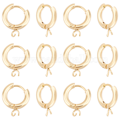 20 шт. фурнитура для сережек-колец Huggie Hoop из нержавеющей стали 201 STAS-UN0056-86-1