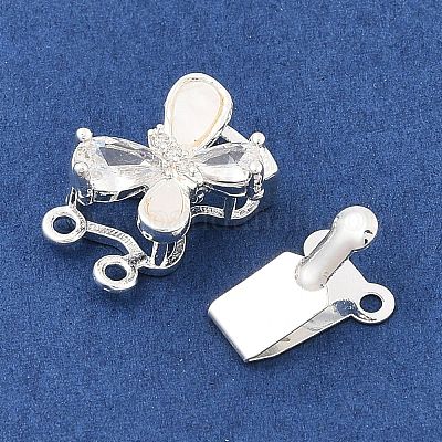 Латунные застежки из прозрачного кубического циркония с микропаве KK-C080-07S-1