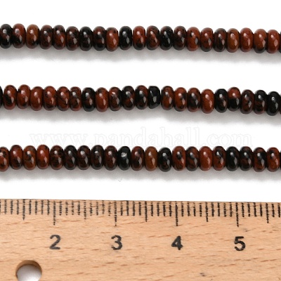Натурального красного дерева обсидиана бисер нитей G-Z110-B28-2x4mm-1
