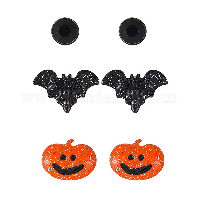 3 пара серег-гвоздиков из сплава с эмалью на Хэллоуин FS-WG03594-16-1