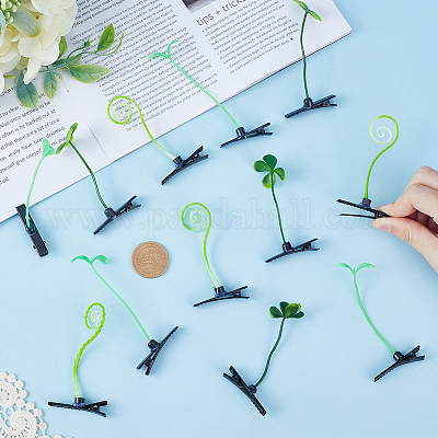 54 шт. 3 заколки для волос из пластиковой кожи аллигатора в виде ростков фасоли&nbsp;PHAR-CP0001-18-1