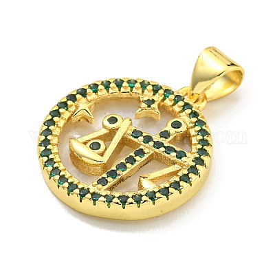 Латунные микропаве прозрачные подвески с фианитом KK-K354-04G-10-1