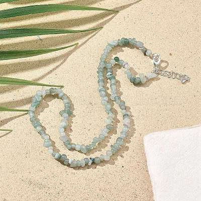 Ожерелья из бисера с натуральным зеленым авантюрином для мужчин и женщин NJEW-G159-01G-1