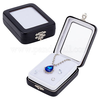 Подарочная коробка для хранения ювелирных изделий из искусственной кожи AJEW-WH0475-04B-1