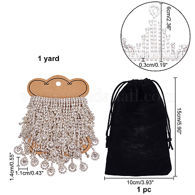 1 ярд стеклянных цепочек для чашек со стразами CHC-NB0001-07-1