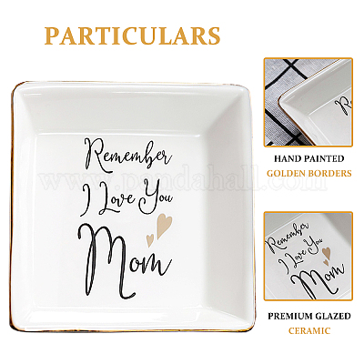 Фарфоровый квадратный держатель для ювелирных изделий AJEW-CN0001-06A-1