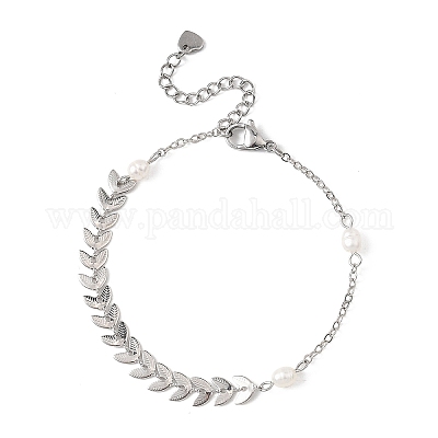 Браслеты из натурального культивированного пресноводного жемчуга BJEW-JB12857-02-1