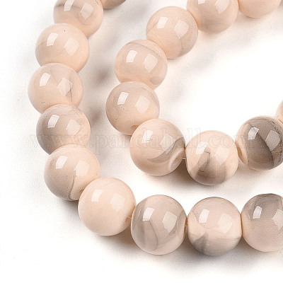 Выпечка окрашенные стеклянные бусины пряди DGLA-N013-10mm-06-1