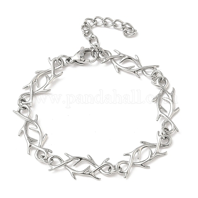 Браслеты-цепочки из нержавеющей стали 304 для женщин BJEW-D385-07P-1