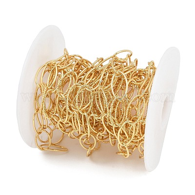 Латунные текстурированные овальные звенья цепи CHC-L054-08G-1