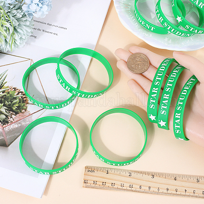 Браслет-браслет с силиконовым шнуром для студента и звезды BJEW-WH0018-49D-1