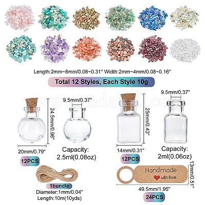 Наборы для самостоятельного изготовления бутылок желаний из смешанных каменных бусин DIY-PH0005-69-1