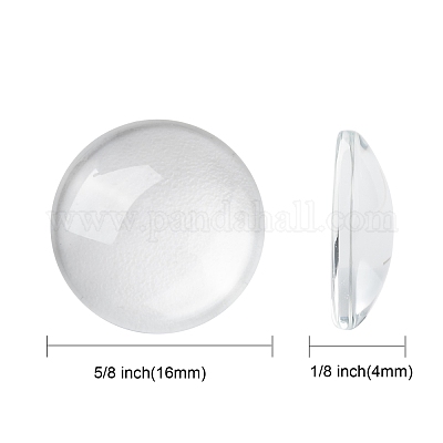 Прозрачные стеклянные кабошоны X-GGLA-R026-16mm-1