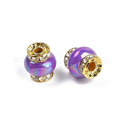 Бусины из смолы с латунными стразами рондель KK-H490-05G-04-1