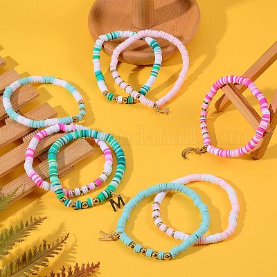 Наборы браслетов из полимерной глины бусины хейши стрейч BJEW-SZ0001-51-1