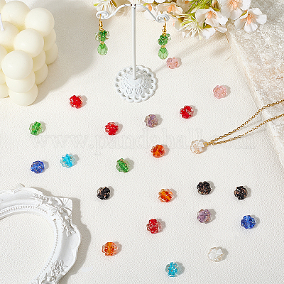 45 шт. 9-цветные светящиеся стеклянные бусины ручной работы из золотой фольги FOIL-PA0001-01-1