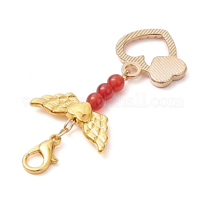 Подвеска из сплава с эмалью ко Дню святого Валентина HJEW-JM02028-02-1