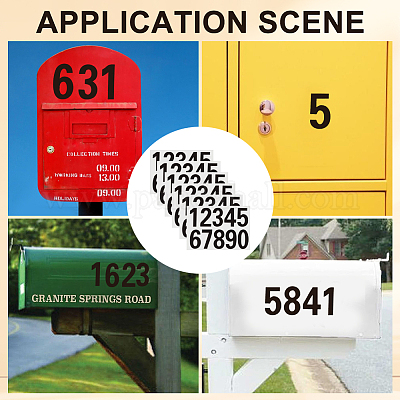 Самоклеящиеся светоотражающие наклейки для почтовых ящиков № 0~9 для домашних животных DIY-WH20010-26A-02-1