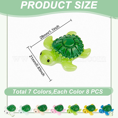 56 шт. 7-х цветные кабошоны из непрозрачной смолы с изображением морских животных RESI-NB0002-05-1