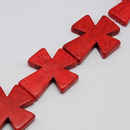 Синтетических нитей бирюзовые бусы TURQ-G117-30x35mm-09-1