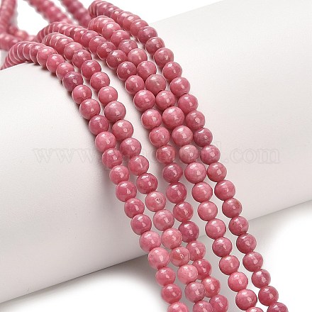 Природные родонит бисер нитей G-F820-K05-4mm-1