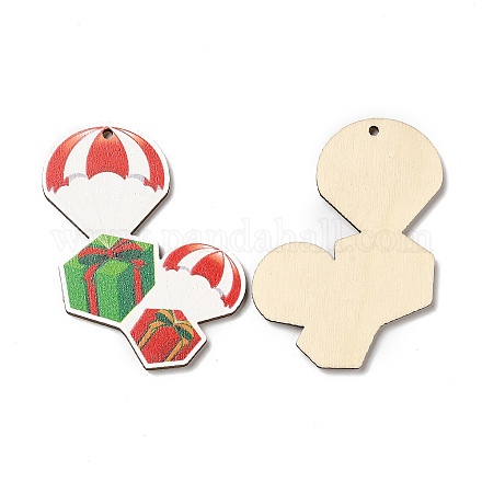 Большие деревянные подвески с рождественским принтом на одно лицо WOOD-D025-14-1