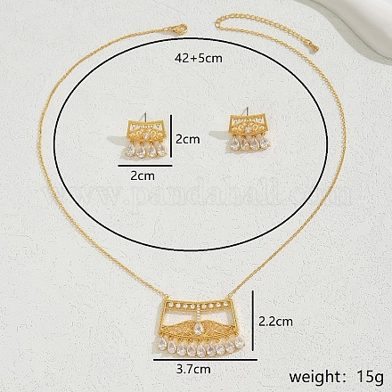 Роскошный комплект украшений из меди в ближневосточном стиле с камнями циркония. DU3113-1-1