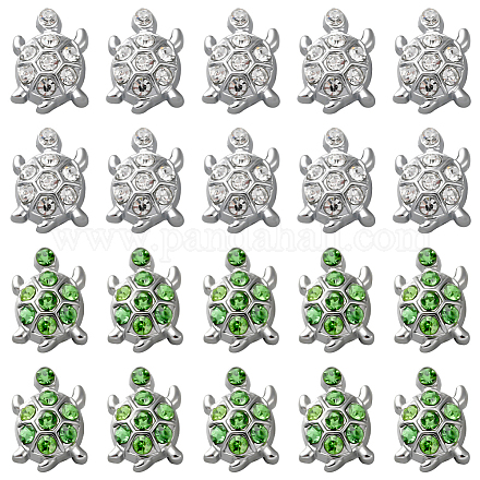 32шт 2 цвета сплава горный хрусталь слайд подвески FIND-SC0010-40-1