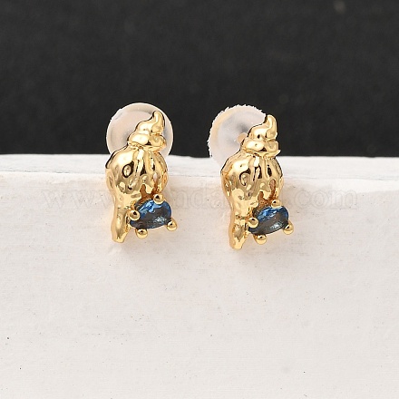 Латунь серьги EJEW-C158-11C-G-1