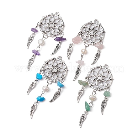 Большие подвески со смешанной крошкой драгоценных камней PALLOY-JF02296-1