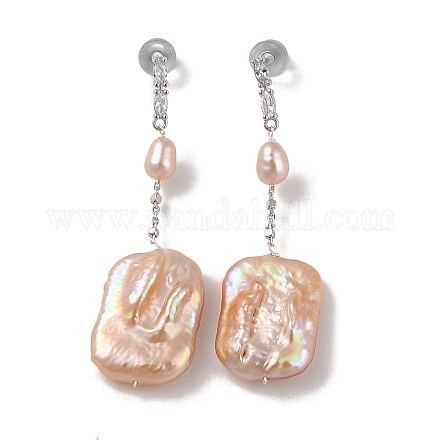 Серьги-гвоздики из стерлингового серебра с защитой от потускнения EJEW-C087-02P-1