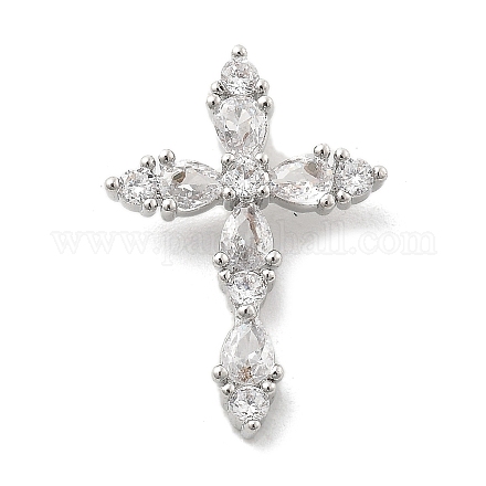 Латунные микропаве прозрачные подвески с фианитом KK-L228-03P-02-1