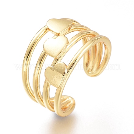 Латунь манжеты кольца RJEW-I073-08G-1