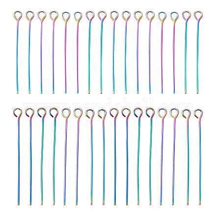 100 шт. 2 шт. штифта с ушком из нержавеющей стали 304 радужного цвета STAS-PJ0001-17-1