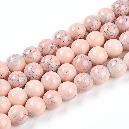 Выпечка окрашенные стеклянные бусины пряди X1-DGLA-N003-10mm-C02-1